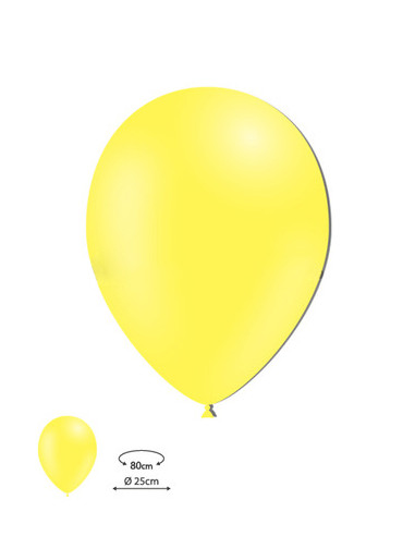 Globos látex amarillo limón 100ud 30cm | Ducaval | Envíos 24/48 horas