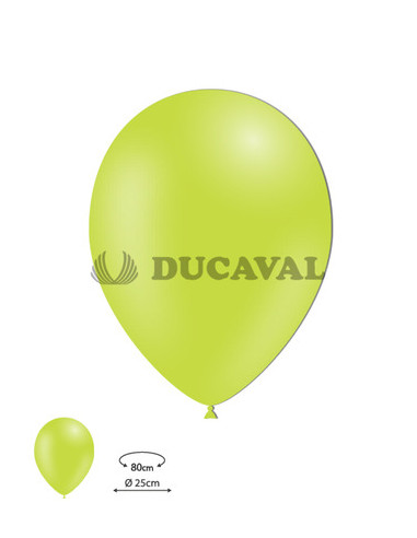Globos látex verde lima 100u 25cm | Ducaval | Envíos 24/48h