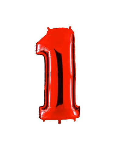 Globo foil número 1 rojo | Ducaval | Envías 24/48 horas 