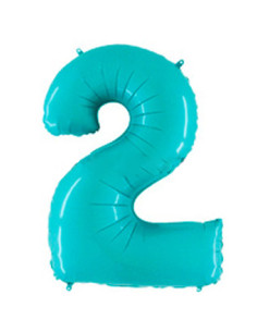 Globo foil número 2 azul pastel | Ducaval | Envíos 24/48 horas