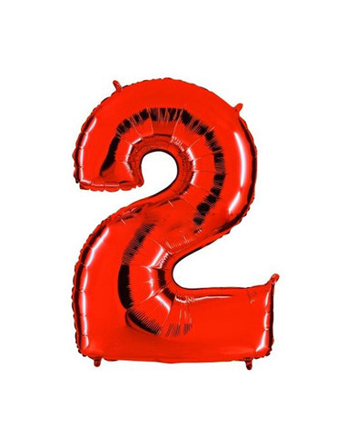 Globo foil número 2 rojo | Ducaval | Envíos 24/48 horas
