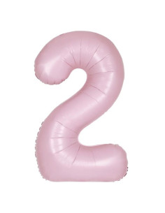Globo foil número 2 rosa pastel | Ducaval | Envíos 24/48 horas