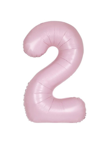 Globo foil número 2 rosa pastel | Ducaval | Envíos 24/48 horas