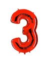 Globo foil número 3 rojo  | Ducaval | Envíos 24/48 horas