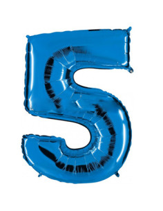 Globo foil número 5 azul  | Ducaval | Envíos 24/48 horas