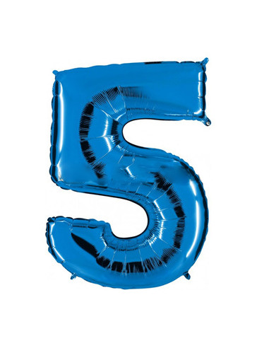 Globo foil número 5 azul  | Ducaval | Envíos 24/48 horas