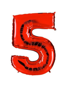 Globo foil número 5 rojo  | Ducaval | Envíos 24/48 horas