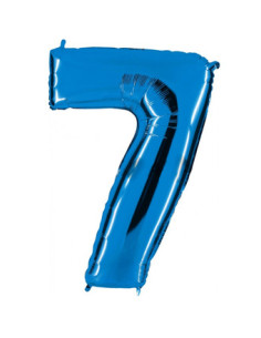 Globo foil número 7 azul  | Ducaval | Envíos 24/48 horas