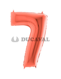 Globo foil número 7 oro rosado  | Ducaval | Envíos 24/48 horas