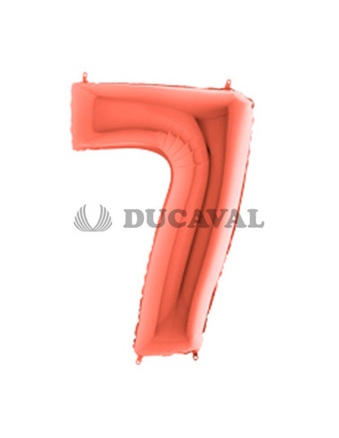 Globo foil número 7 oro rosado  | Ducaval | Envíos 24/48 horas