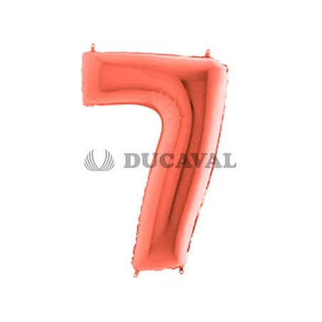 Globo foil número 7 oro rosado  | Ducaval | Envíos 24/48 horas