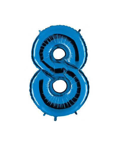 Globo foil número 8 azul | Ducaval | Envías 24/48 horas 