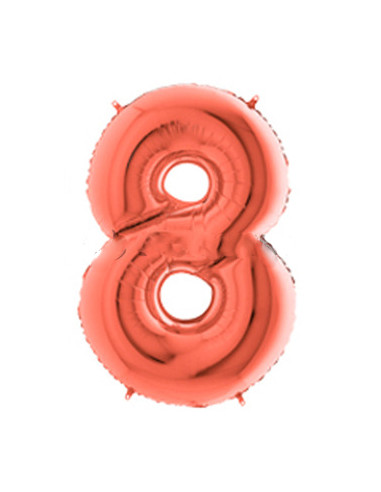 Globo foil número 8 oro rosado  | Ducaval | Envíos 24/48 horas