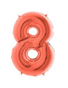 Globo foil número 8 oro rosado  | Ducaval | Envíos 24/48 horas