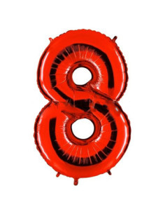 Globo foil número 8 rojo  | Ducaval | Envíos 24/48 horas