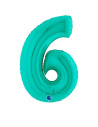 Globo número 6 poliamida color tiffany  | Ducaval | Envías 24/48 hora