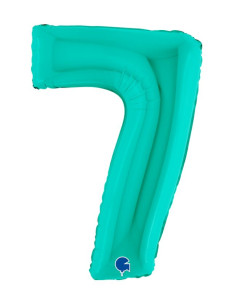 Globo número 7 poliamida color tiffany 40" | Ducaval | Envíos 24/48 h