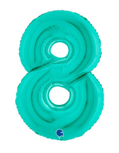 Globo número 8 poliamida color tiffany 40" | Ducaval | Envíos 24/48 h