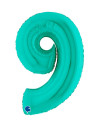 Globo número 9 poliamida color tiffany 40" | Ducaval | Envíos 24/48 h