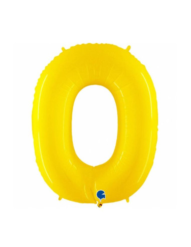 Globo foil número 0 amarillo fluorescente | Ducaval | Envíos 24/48 ho