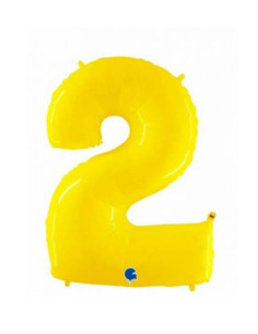 Globo foil número 2 amarillo fluorescente | Ducaval | Envíos 24/48 ho