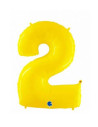 Globo foil número 2 amarillo fluorescente | Ducaval | Envíos 24/48 ho