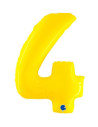 Globo foil número 4 amarillo fluorescente | Ducaval | Envíos 24/48 ho