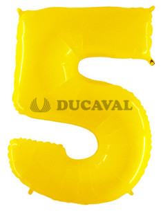 Globo foil número 5 amarillo fluorescente | Ducaval | Envíos 24/48 ho