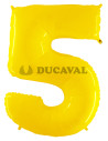 Globo foil número 5 amarillo fluorescente | Ducaval | Envíos 24/48 ho