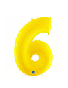 Globo foil número 6 amarillo fluorescente | Ducaval | Envíos 24/48 ho