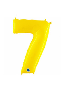 Globo foil número 7 amarillo fluorescente | Ducaval | Envíos 24/48 ho