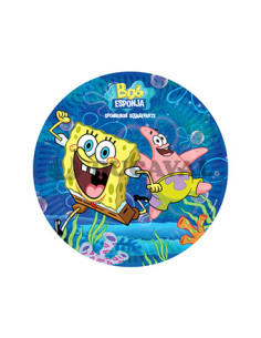 Platos Bob esponja 23 cm 8 unidades