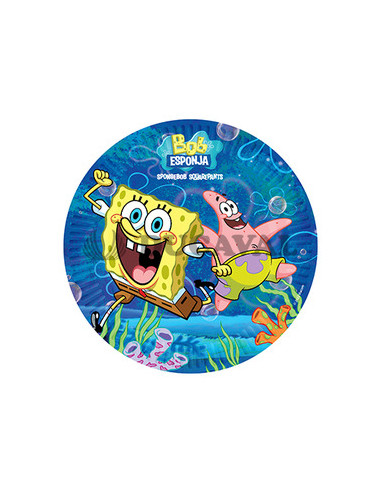 Platos Bob esponja 23 cm 8 unidades