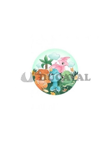 Platos dinosaurios cutie 18cm 8u | DUCAVAL | Envíos 24/48h