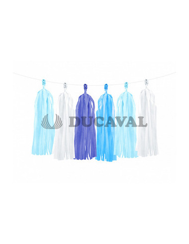 Guirnalda azules pompones