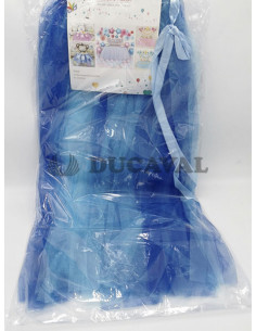 Faldón mesa azul claro y azul royal  90cm  Disfraces Ducaval