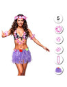 Conjunto Hawaiano morado con falda 5p | Ducaval | Envíos 24/48 horas