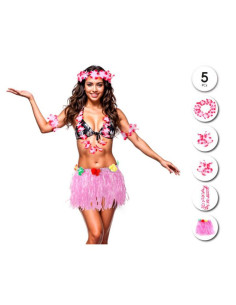 Conjunto Hawaiano rosa con falda 5p | Ducaval | Envíos 24/48 horas