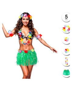 Conjunto Hawaiano verde con falda 5p | Ducaval | Envíos 24/48 horas