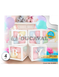 Set cajas blancas para globos baby