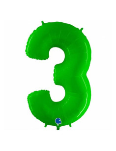 Globo numero 3 verde lima | Ducaval | Envíos 24/48h