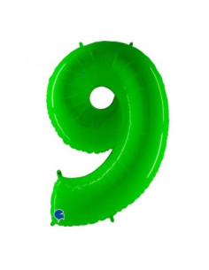 Globo numero 9 verde 40" | Ducaval | Envíos 24/48 horas