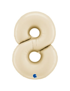 Globo foil número 8 crema 40" | Ducaval | Envíos 24/48 horas