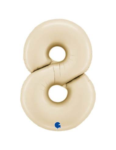 Globo foil número 8 crema 40" | Ducaval | Envíos 24/48 horas