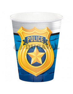 Vasos de papel policia 256ml 8u