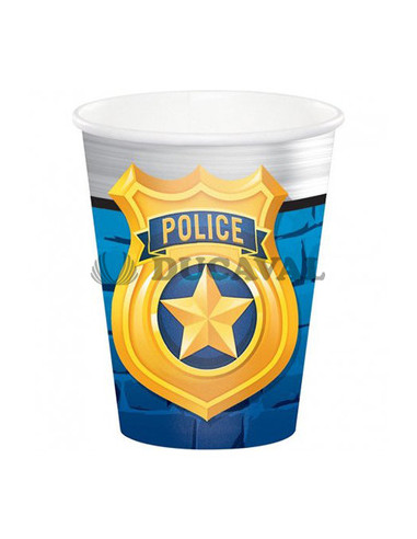 Vasos de papel policia 256ml 8u