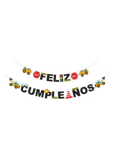 Guirnalda Feliz Cumple Construcción | Ducaval | Envíos 24/48h