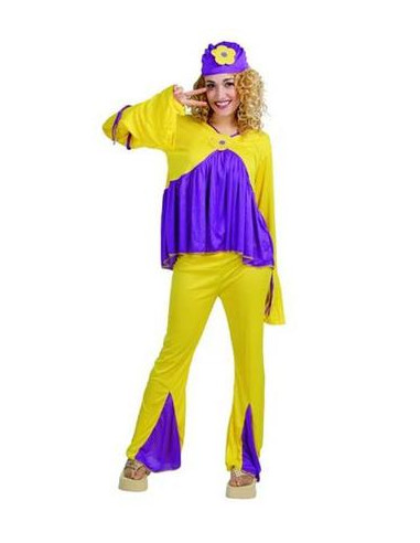 Disfraz de Hippie chica amarillo