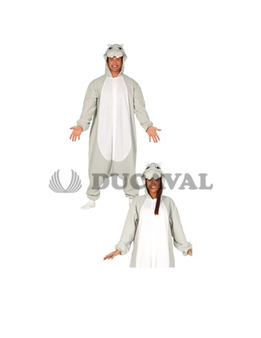 Disfraz hipopótamo kigurumimi adulto