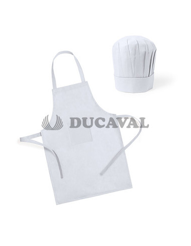 Delantal y gorro infantil blanco